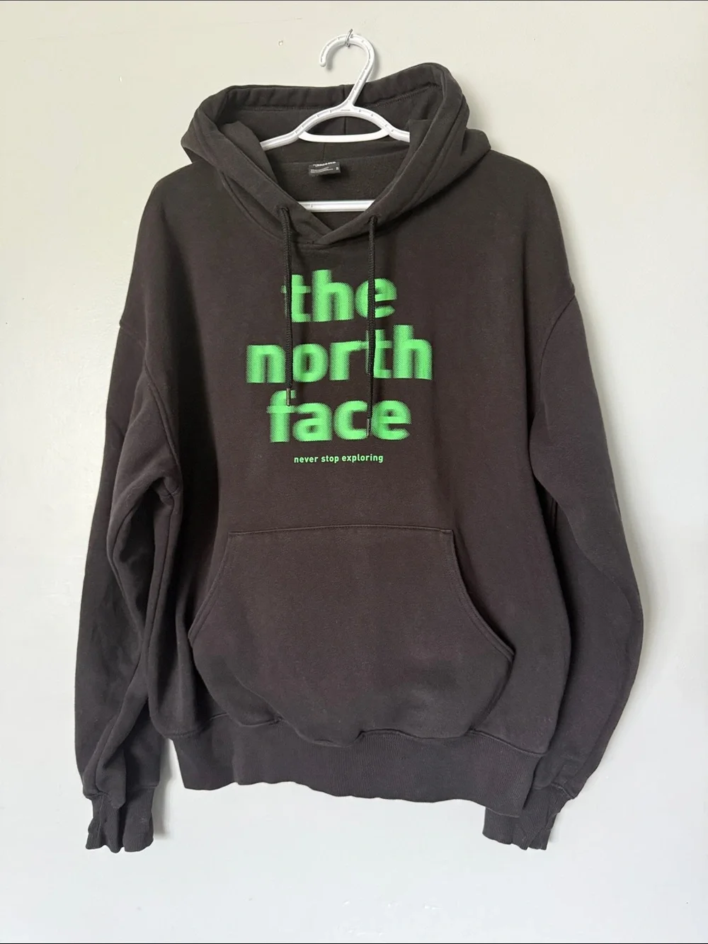 DAMAGED MEDIUM hoodie THE NORTH FACE black blurred bright green sweater graphic